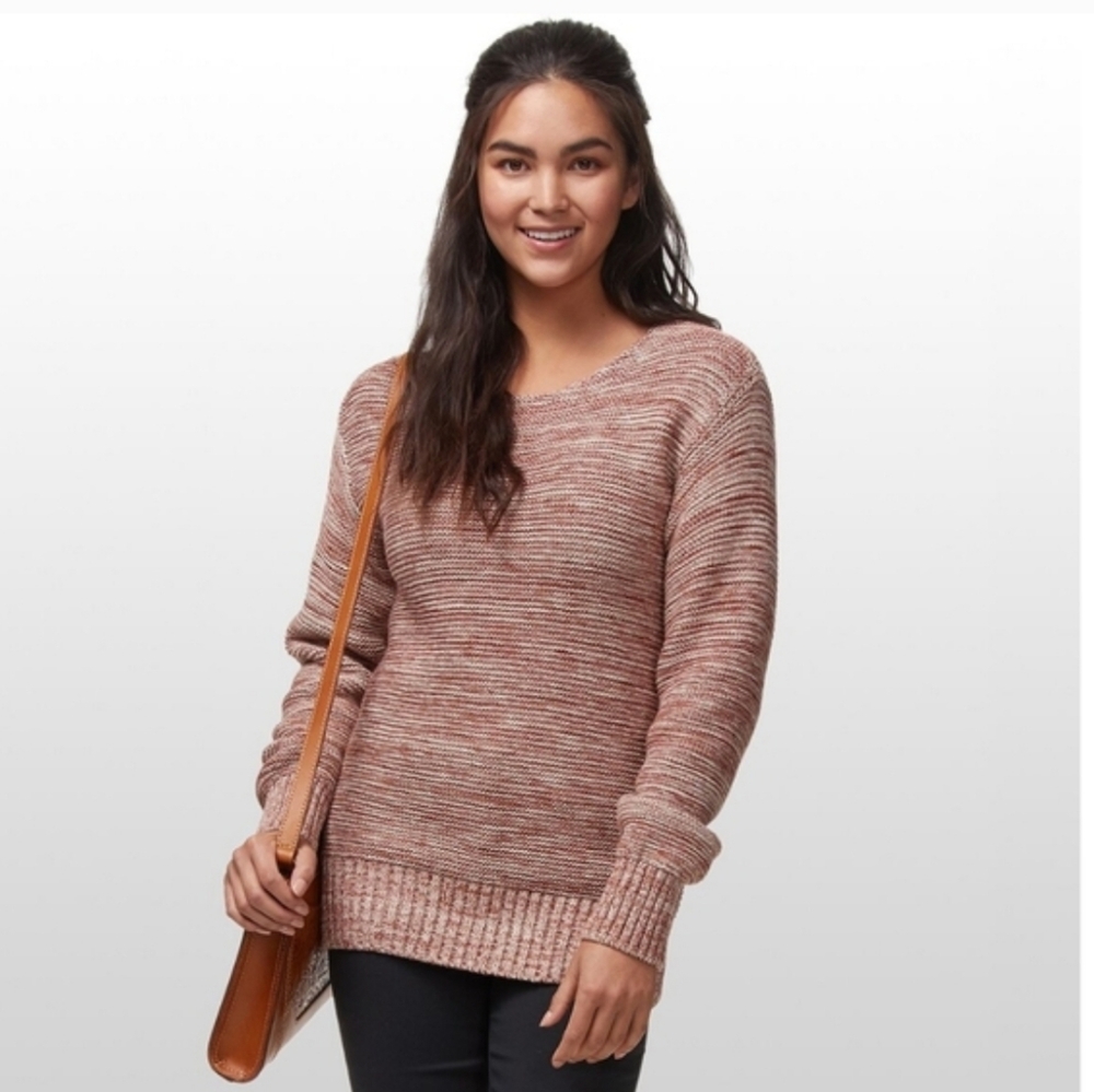 Filson Lake Quinault Crewneck Cotton Sweater in Natural Clay Melange Size M